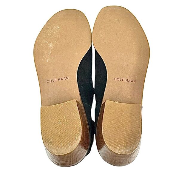 Cole Haan Alayna Black Suede Bootie Slouch Western Flair Size 9.5 M Pre-Owned - Picture 3 of 8